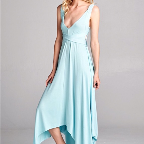 NEW! Azure Blue Asymmetrical Dress - Picture 3 of 8